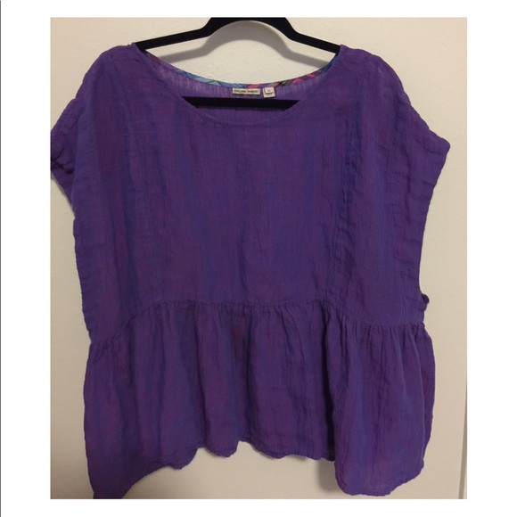 Anthropologie Holding Horses linen peplum top - Picture 2 of 6